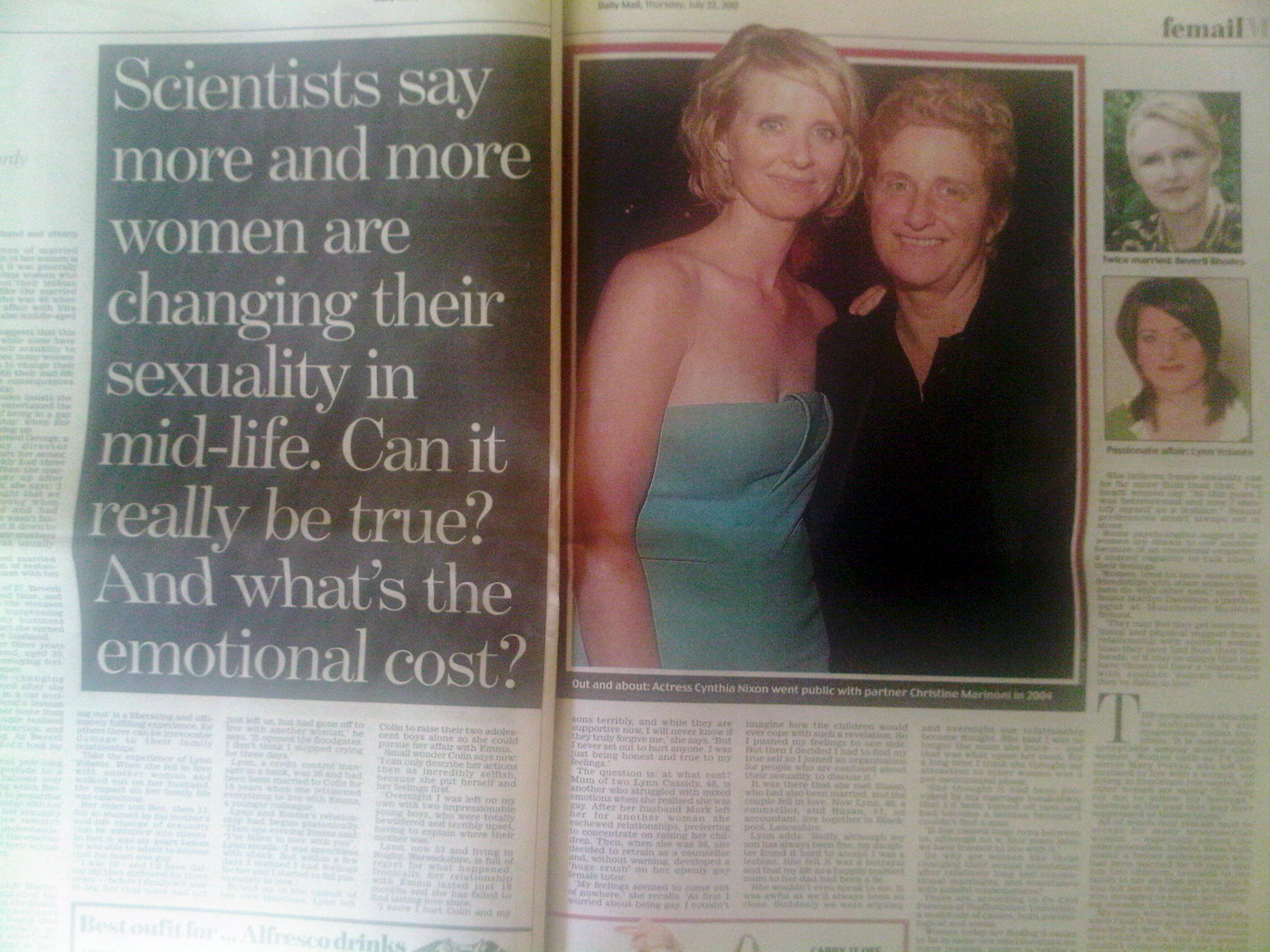 The late-blooming lesbians - feature in the Daily Mail