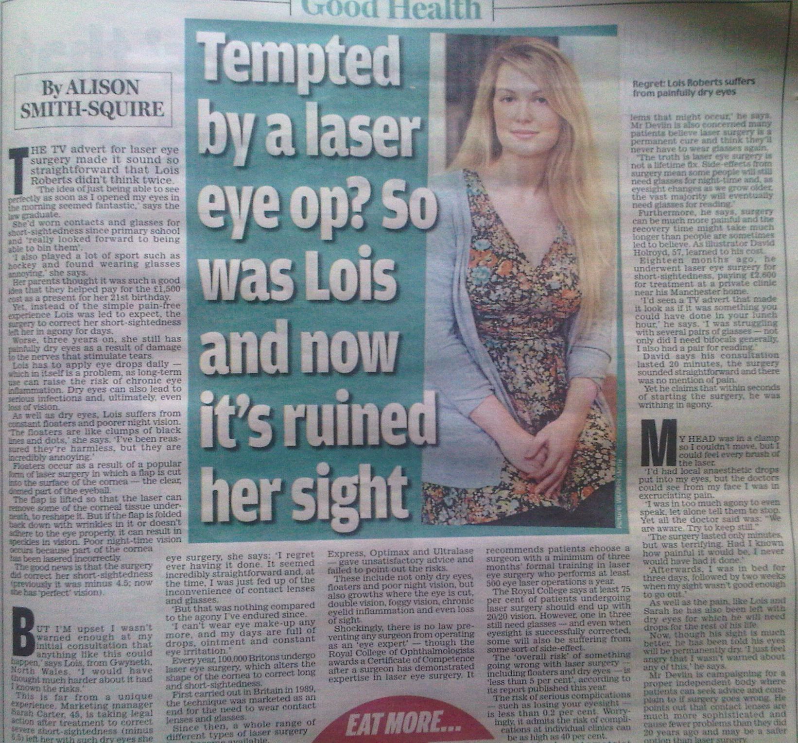 This article appeared in the Daily Mail's Good Health section.