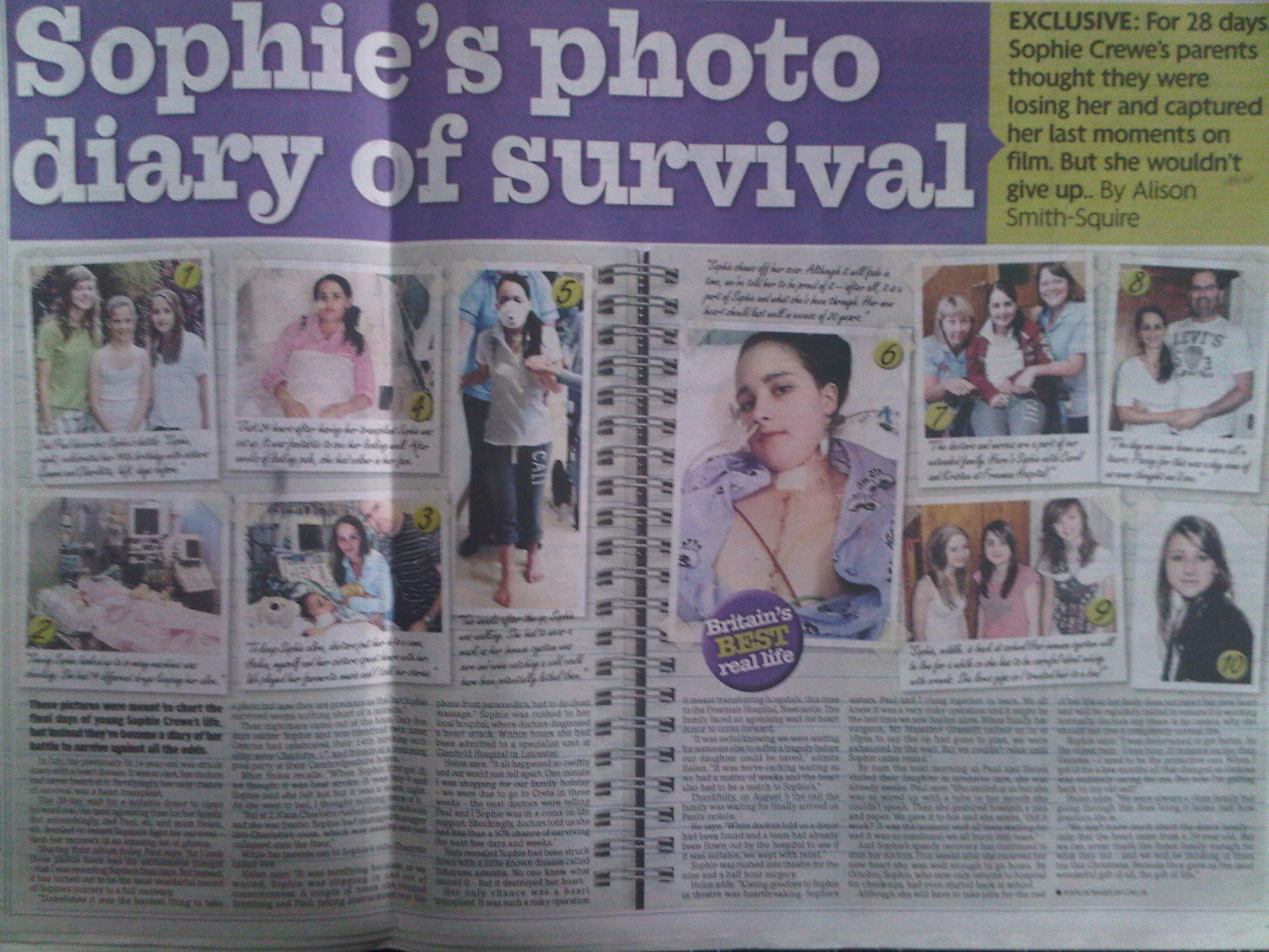 For 28 days Sophie's parents thought she would die - photo diary of her survival..