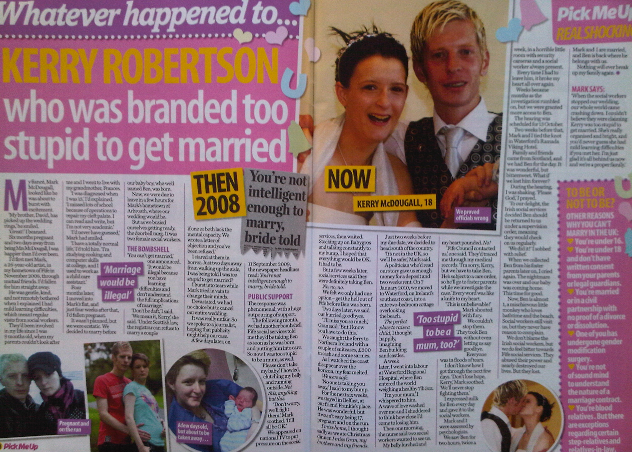 Mum 'too stupid to marry' makes front page of Pick me Up magazine...