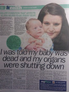 Story about pre-eclampsia in The Sun