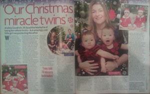 Mum gives birth to twins on Christmas day