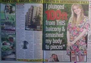 Abigail Barragry fell 100ft from a balcony